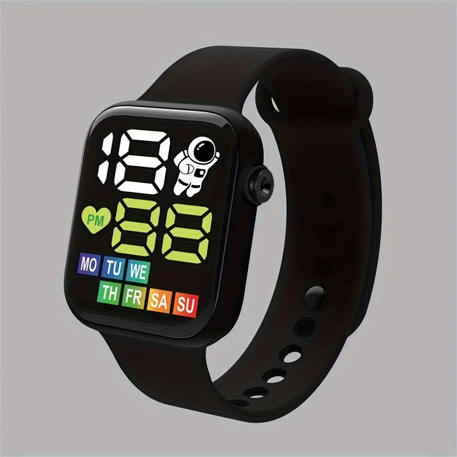 Sports Watch for Adults Digital Wrist  with Spaceman Theme, Silicone Band, Glow Details, Electronic Movement, Non-Waterproof - Adjustable Time & Date FS