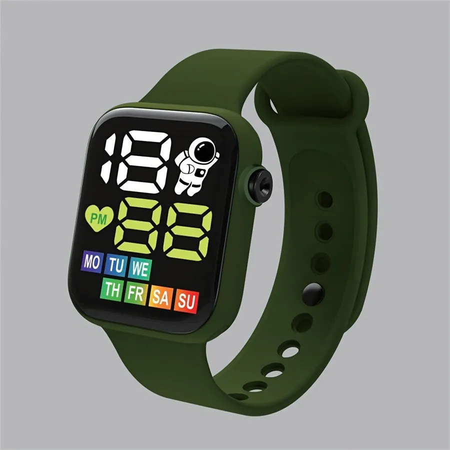 Sports Watch for Adults Digital Wrist  with Spaceman Theme, Silicone Band, Glow Details, Electronic Movement, Non-Waterproof - Adjustable Time & Date FS