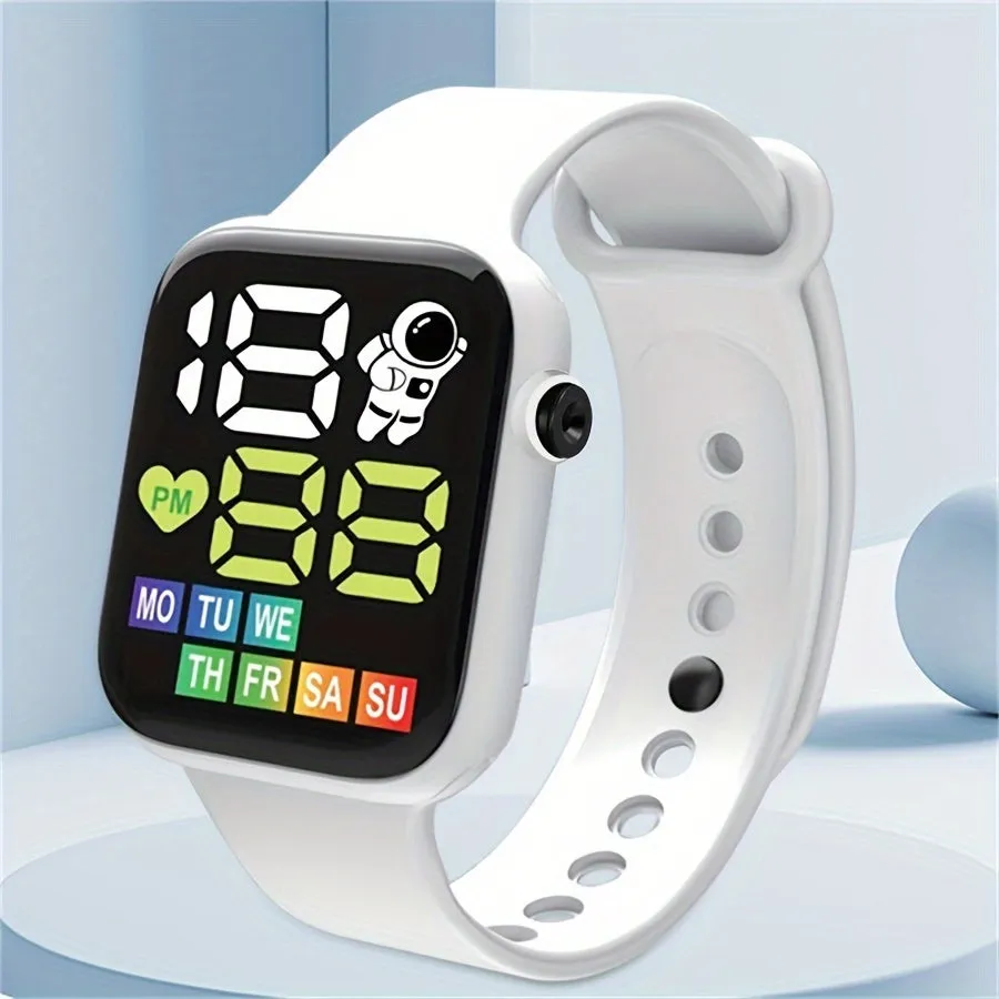 Sports Watch for Adults Digital Wrist  with Spaceman Theme, Silicone Band, Glow Details, Electronic Movement, Non-Waterproof - Adjustable Time & Date FS
