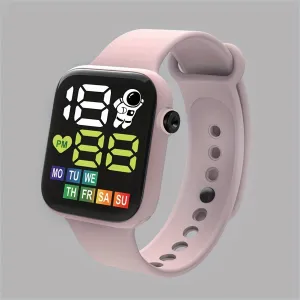 Sports Watch for Adults Digital Wrist  with Spaceman Theme, Silicone Band, Glow Details, Electronic Movement, Non-Waterproof - Adjustable Time & Date FS