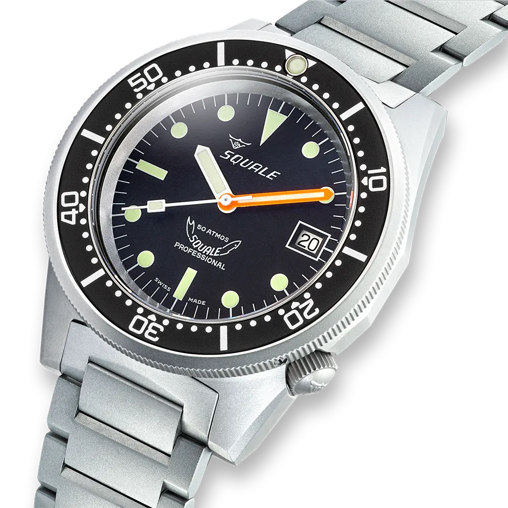 Squale 1521 Black Blasted Bracelet Watch