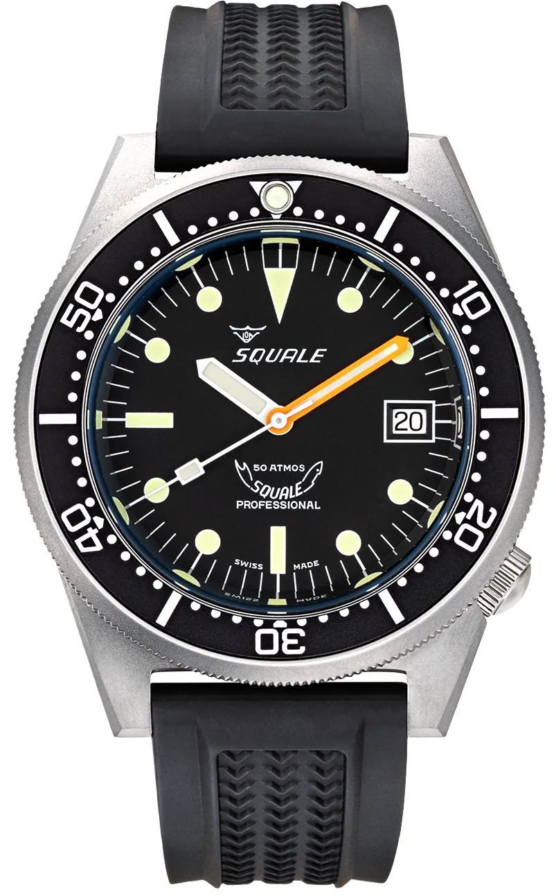 Squale 1521 Black Blasted Rubber Watch