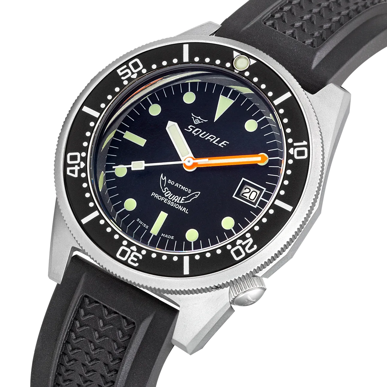 Squale 1521 Black Blasted Rubber Watch