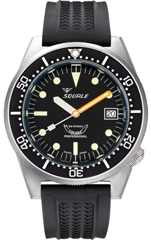 Squale 1521 Black Blasted Rubber Watch