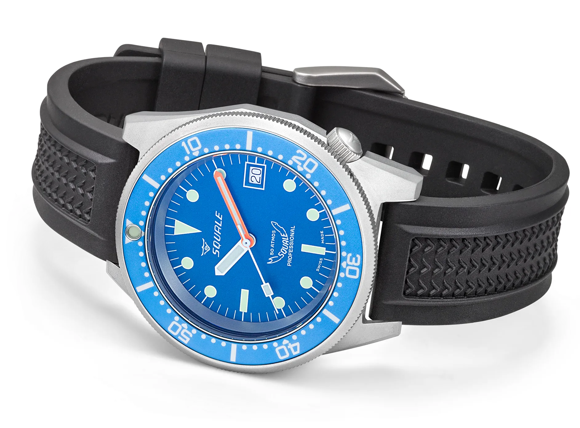 Squale 1521 Blue Blasted Rubber Watch