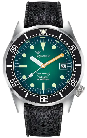 Squale 1521 Green Ray Rubber Watch