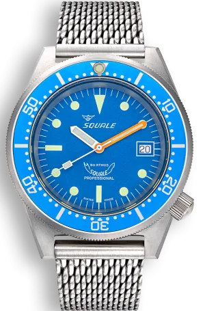 Squale Watch 1521 Blue Blasted Mesh