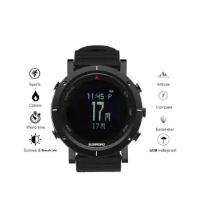 SUNROAD FR853B Series Outdoor Mountain Climbing Off-Road Fishing Calorie Watch COMPASS World TIME SUNRISE BAROMETER ALTITUDE