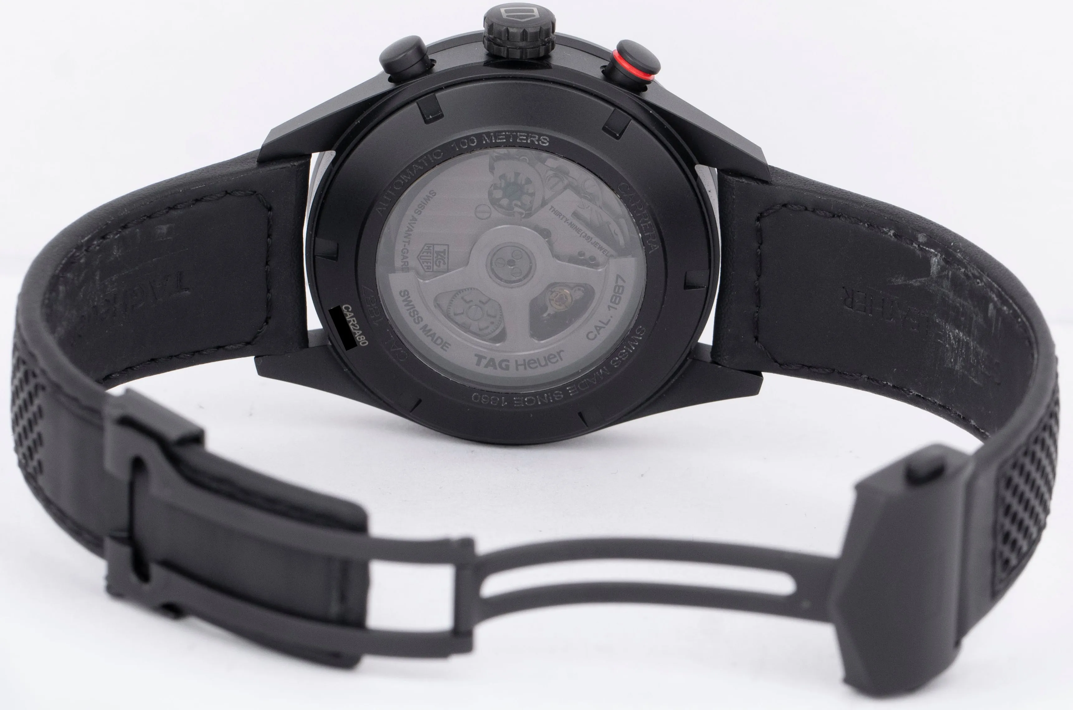 Tag Heuer Carrera Black Titanium Black PVD CAR2A80 Chronograph Date Watch BOX