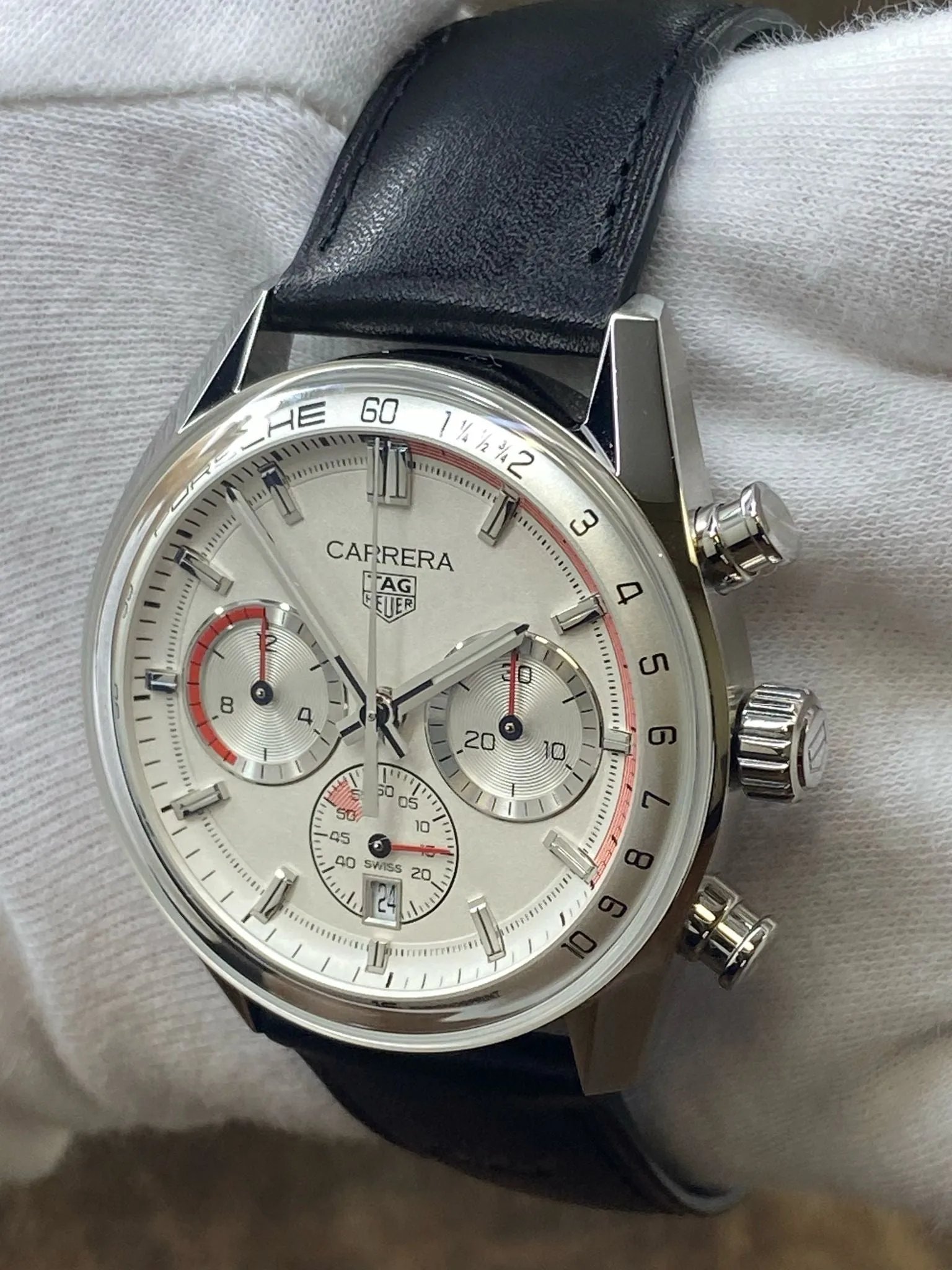 TAG Heuer  CARRERA CHRONOSPRINT X PORSCHE 42mm CBS2011 Grey Dial Automatic Men's Watch