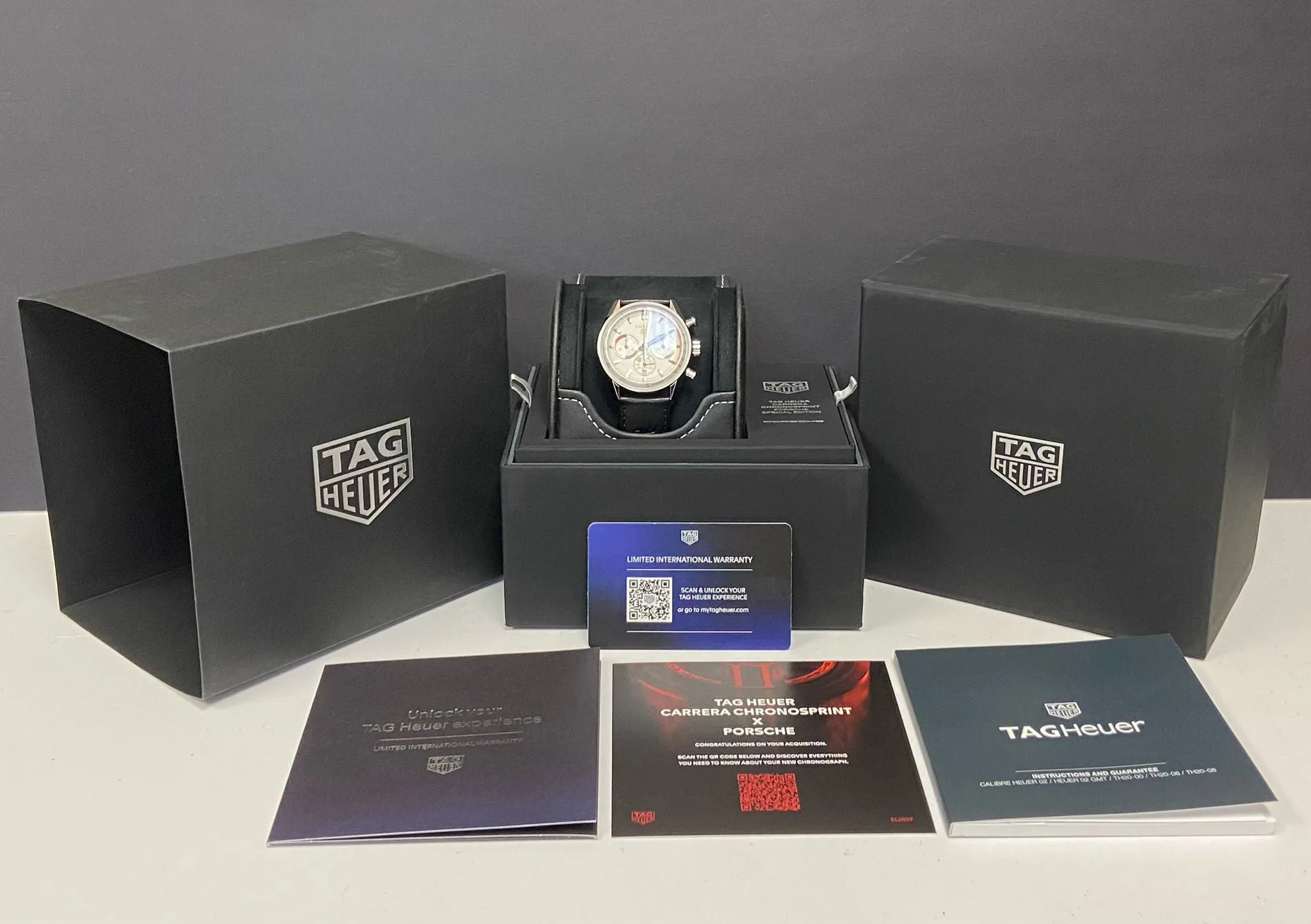 TAG Heuer  CARRERA CHRONOSPRINT X PORSCHE 42mm CBS2011 Grey Dial Automatic Men's Watch
