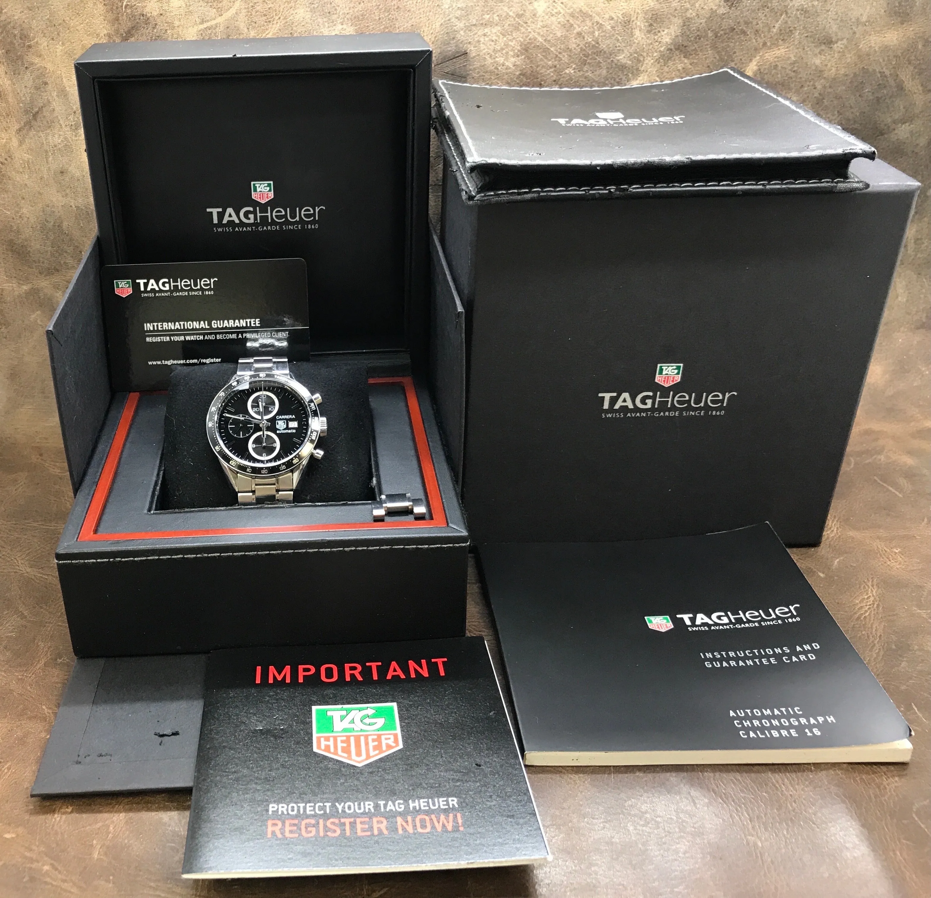 TAG Heuer Carrera CV2010-3 Black Dial Automatic  Men's Watch