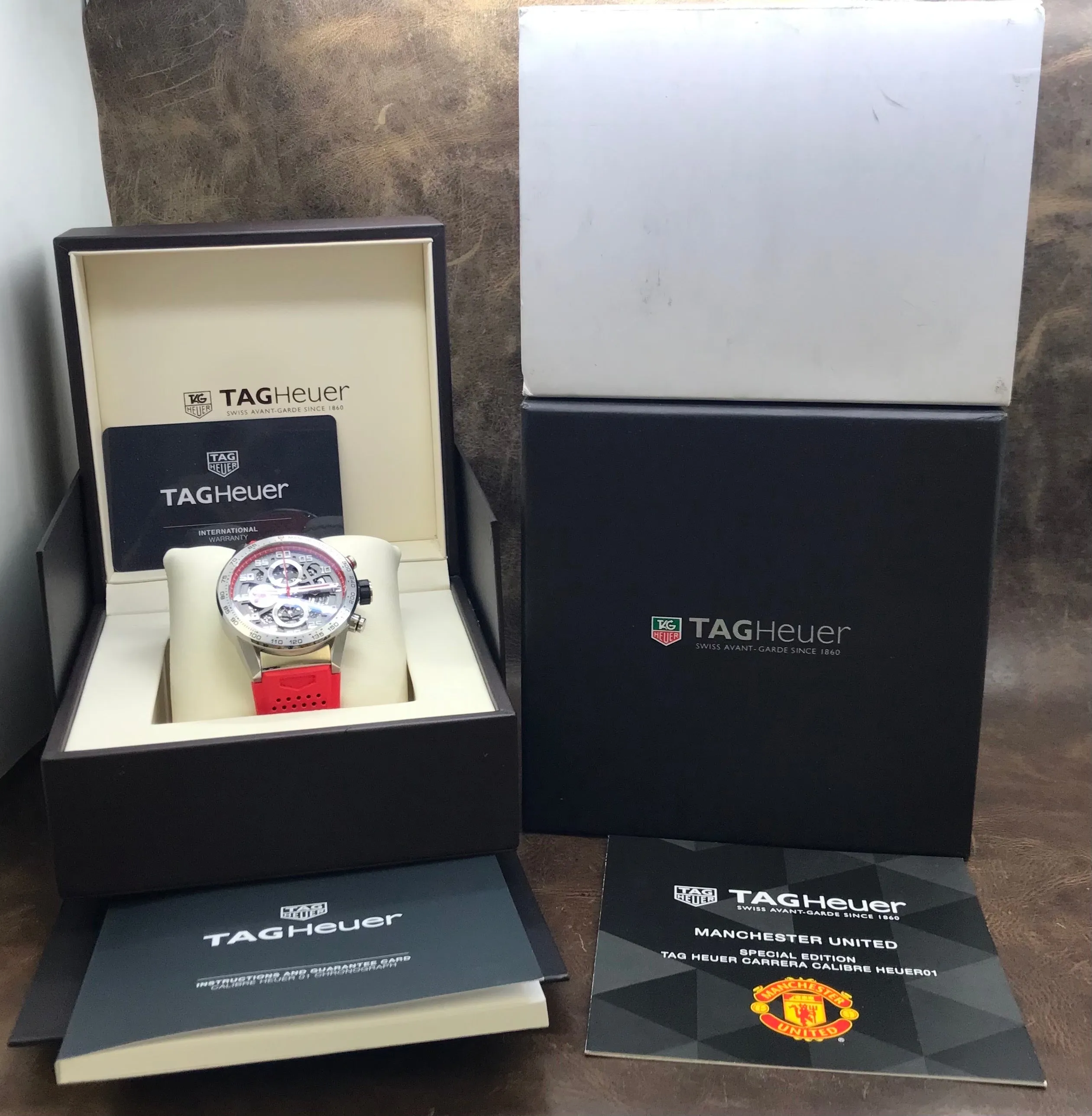 TAG Heuer Carrera Heuer 01 Manchester United CAR201M.FT6156 Grey skeleton Dial Automatic Men's Watch