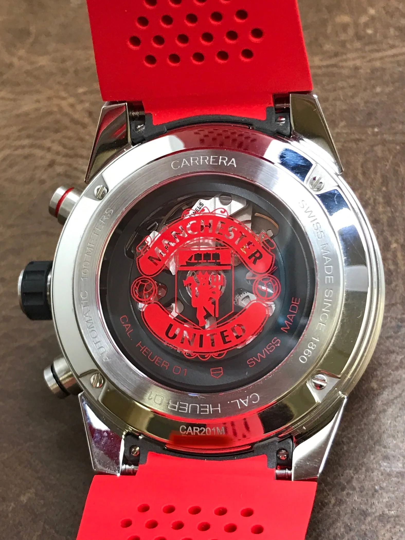 TAG Heuer Carrera Heuer 01 Manchester United CAR201M.FT6156 Grey skeleton Dial Automatic Men's Watch