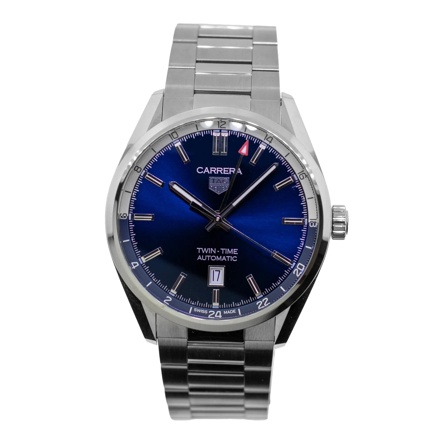 TAG Heuer Carrera Twin-Time 41mm Stainless Steel with Blue Index Dial WBN201A.BA0640