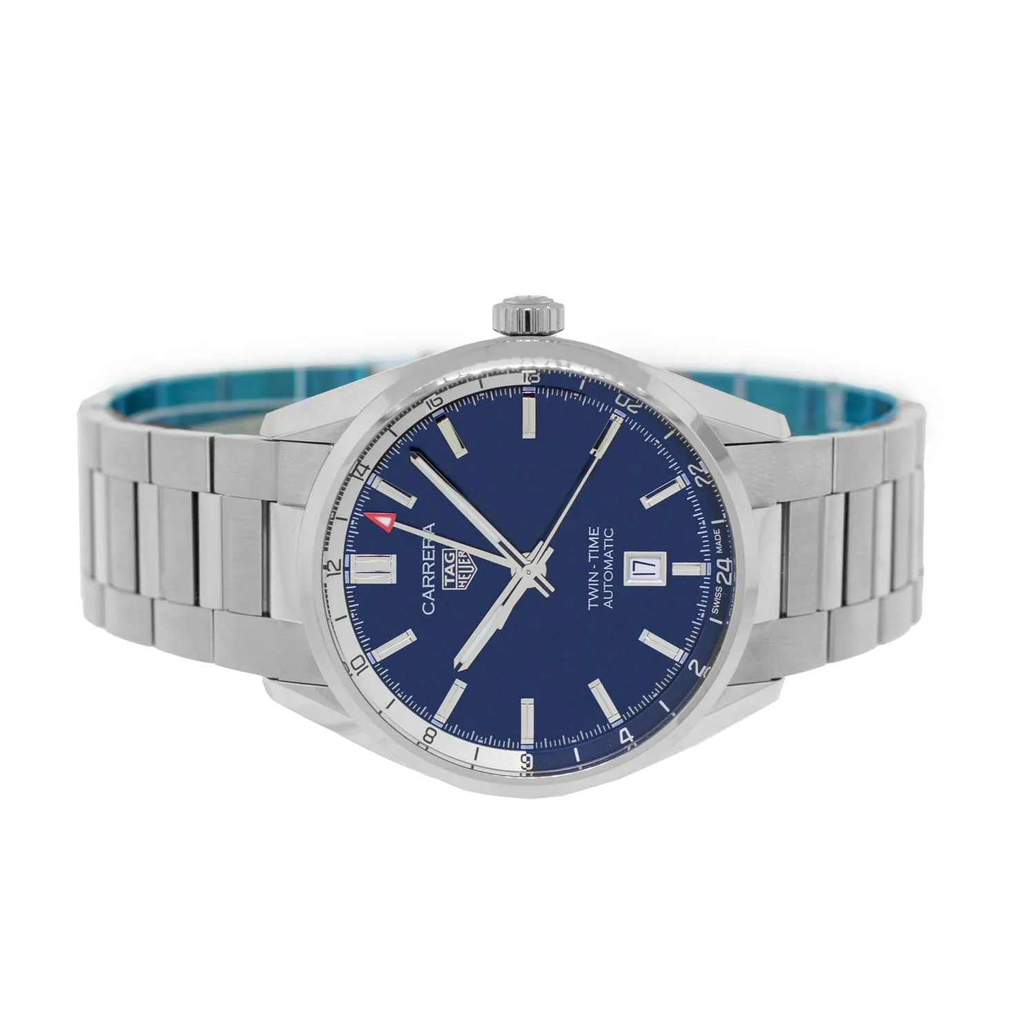 TAG Heuer Carrera Twin-Time 41mm Stainless Steel with Blue Index Dial WBN201A.BA0640