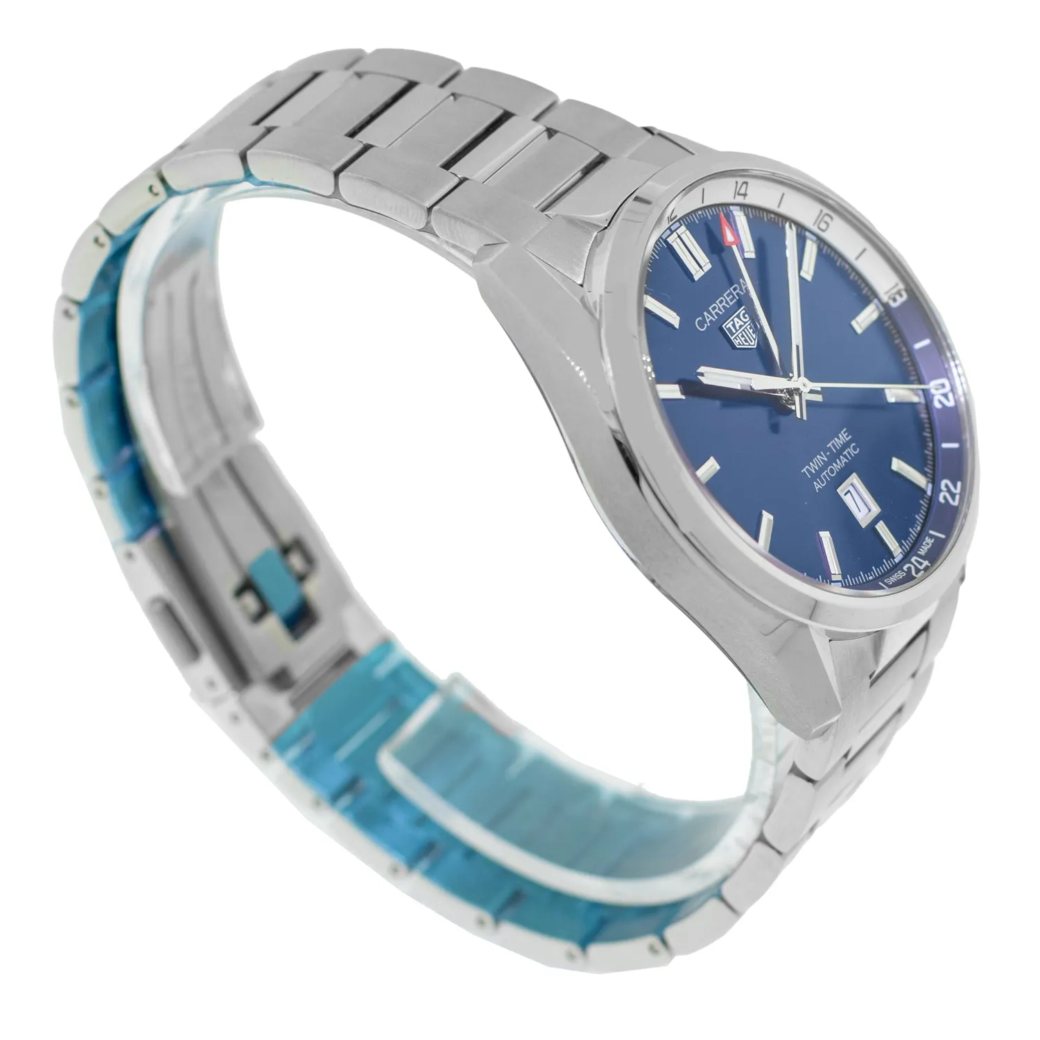 TAG Heuer Carrera Twin-Time 41mm Stainless Steel with Blue Index Dial WBN201A.BA0640