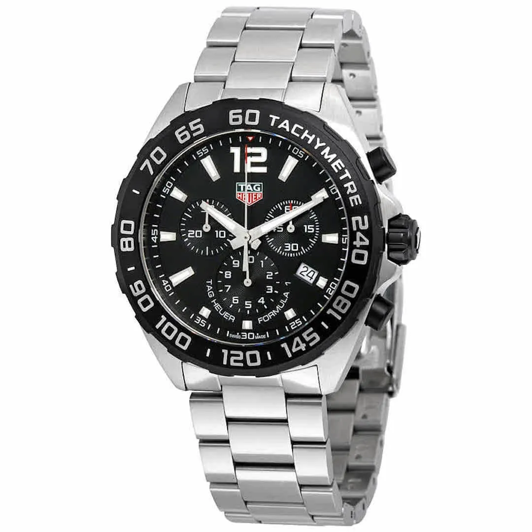 TAG Heuer Quartz Chronograph and Black Bezel Formula 1 Watch