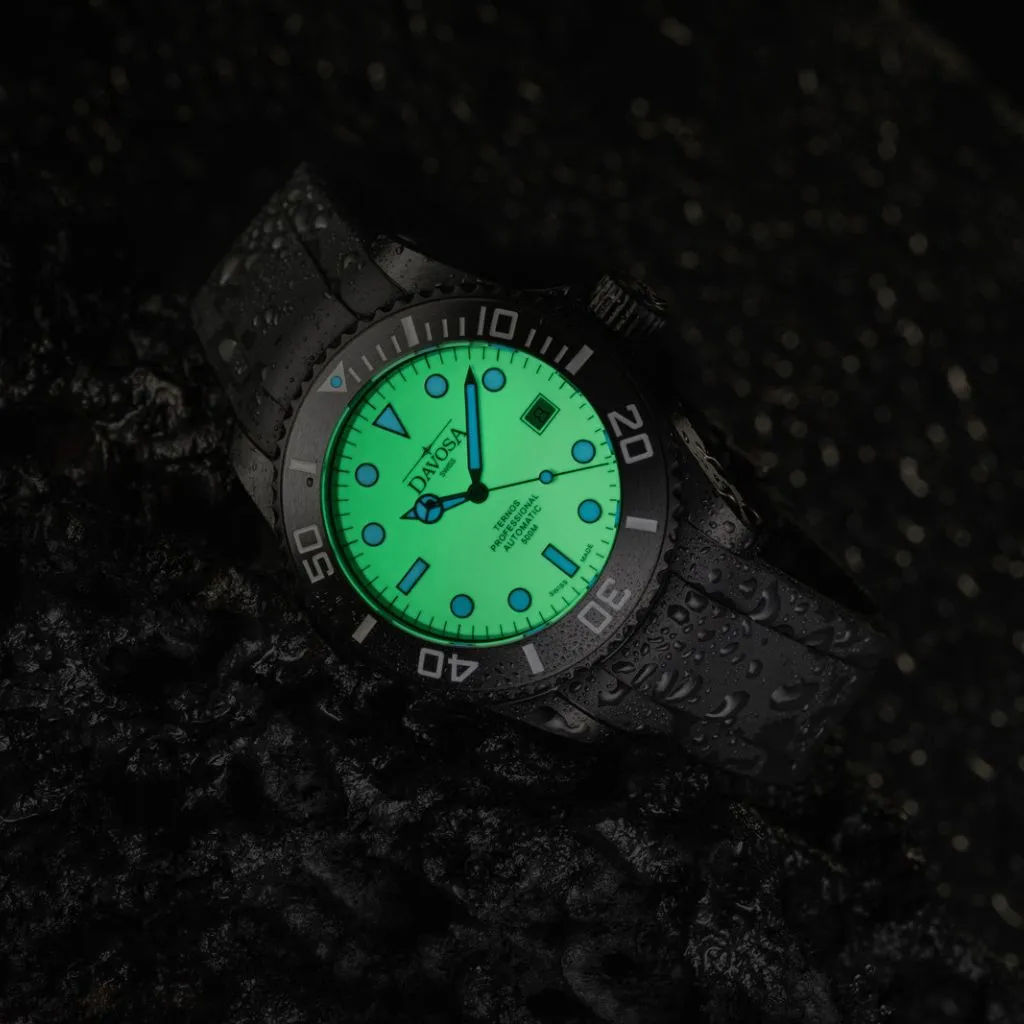 Ternos Professional Auto Megalume Black DLC Diving Watch 16158310 Limited Edition OUTLET