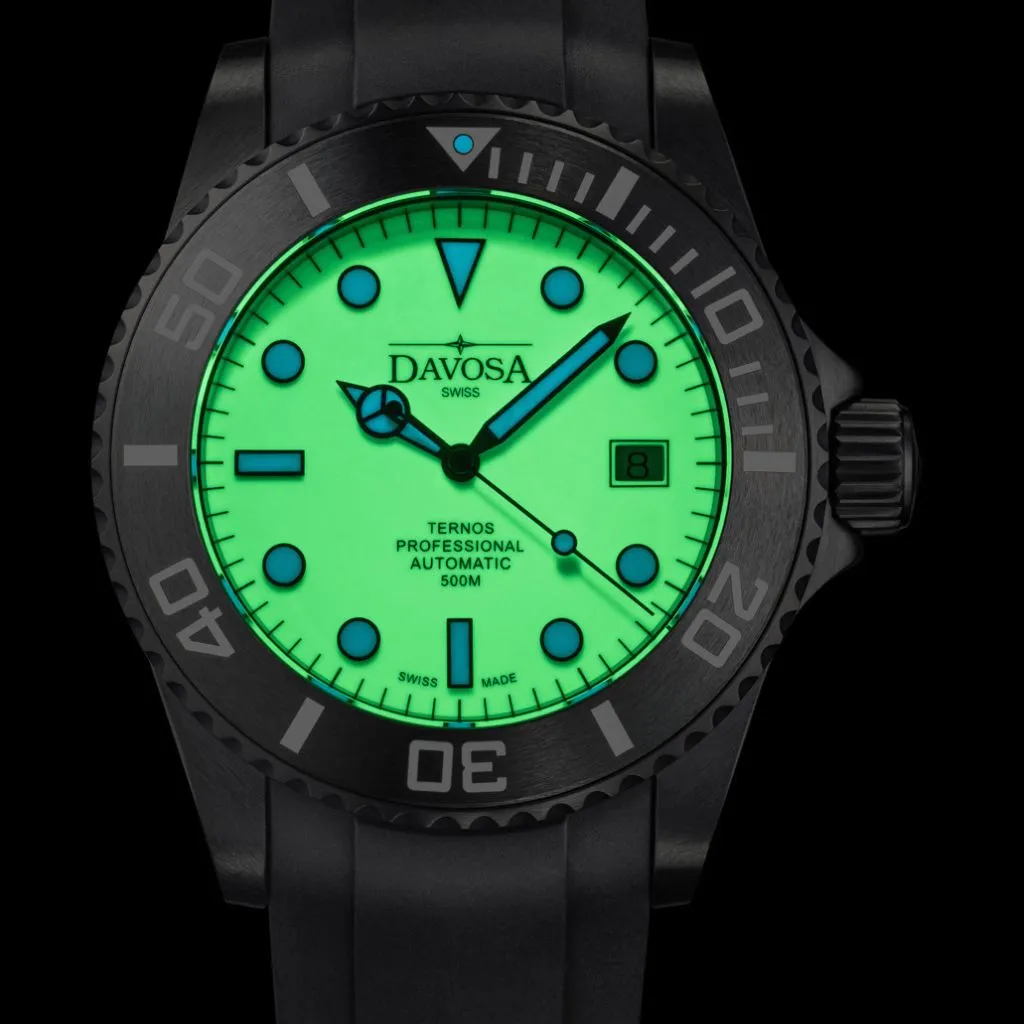 Ternos Professional Auto Megalume Black DLC Diving Watch 16158310 Limited Edition OUTLET