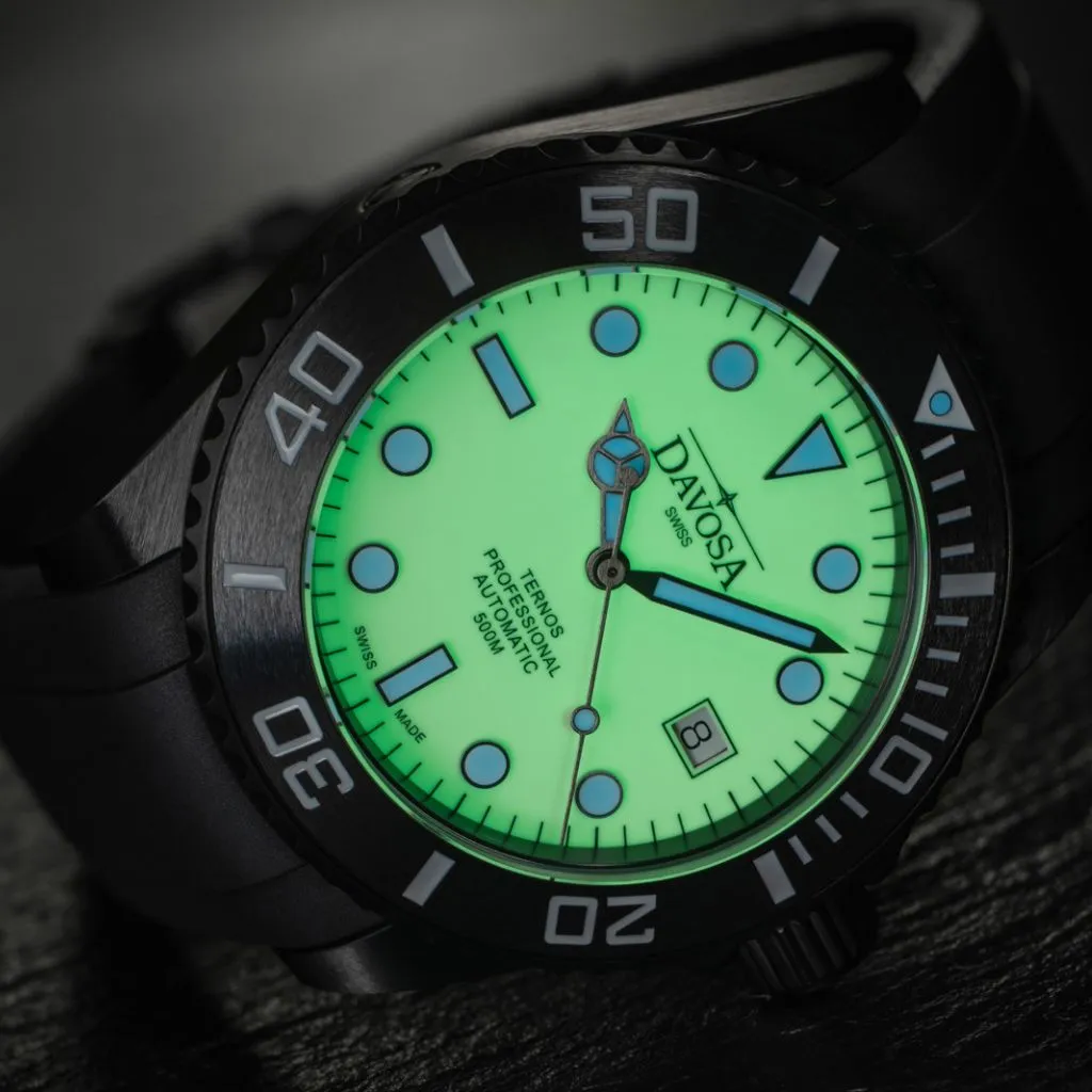 Ternos Professional Auto Megalume Black DLC Diving Watch 16158310 Limited Edition OUTLET