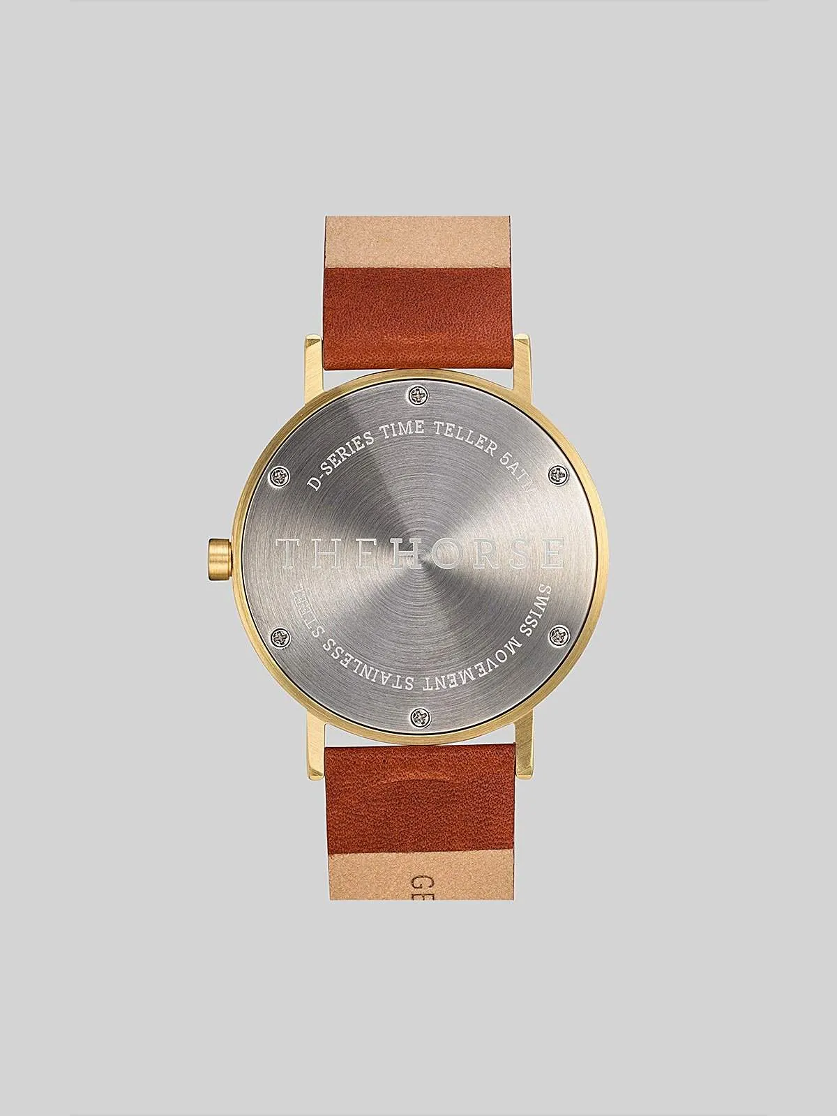 The Horse D-Series Brushed Gold Tan Leather Watch