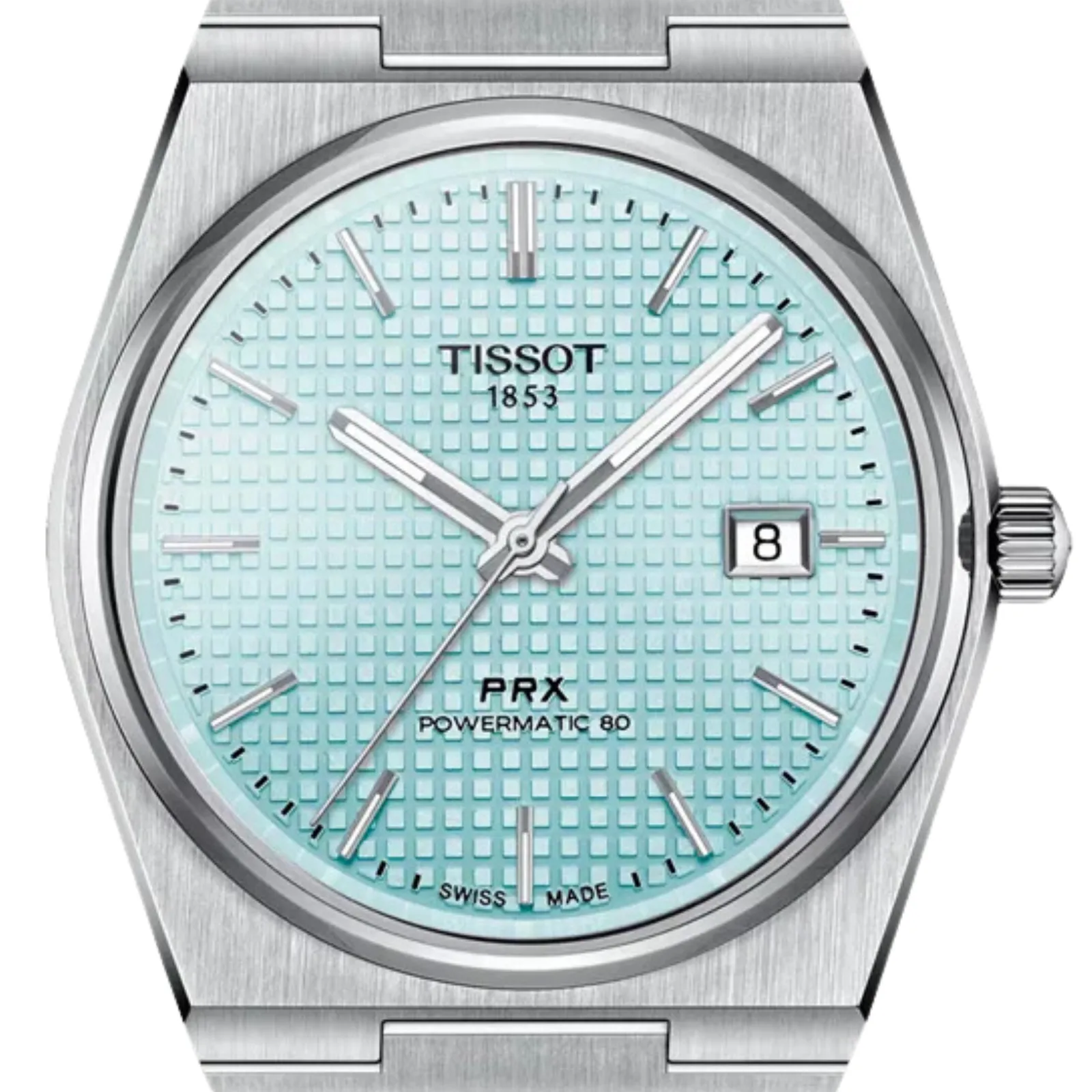 Tissot 1853 PRX Powermatic 80 T137.407.11.351.00 T1374071135100 Ice Blue Dial Mens Watch
