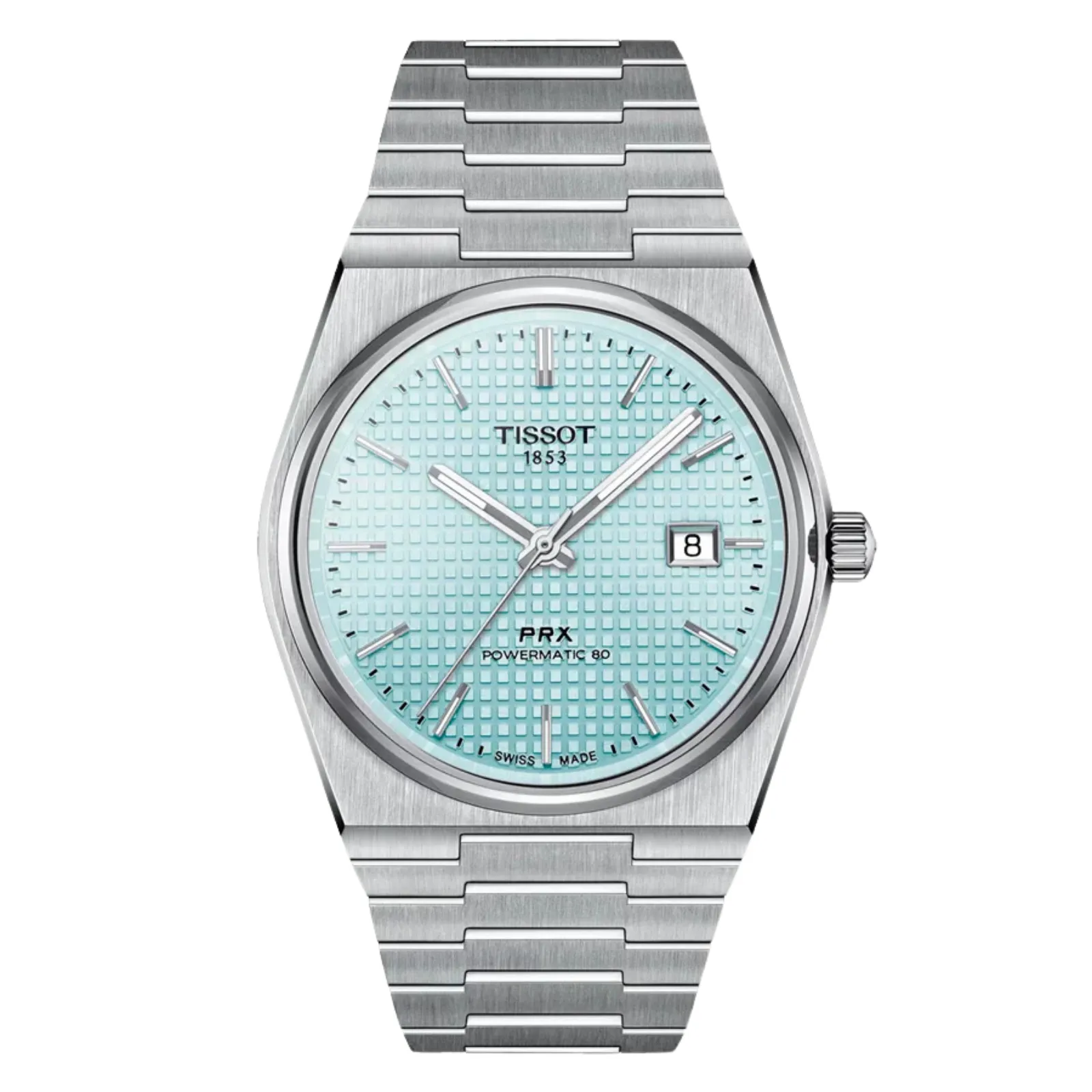 Tissot 1853 PRX Powermatic 80 T137.407.11.351.00 T1374071135100 Ice Blue Dial Mens Watch