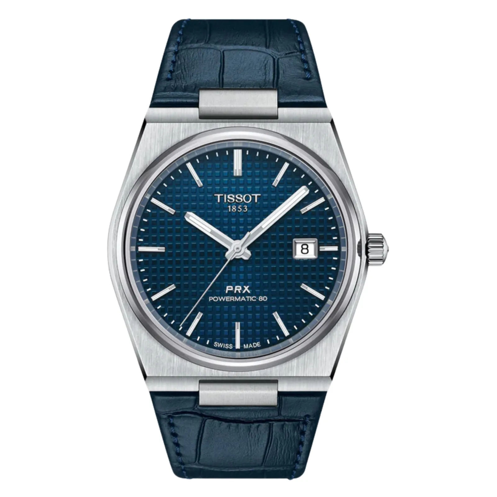 Tissot 1853 PRX Powermatic 80 T1374071604100 T137.407.16.041.00 Blue Dial Leather Watch