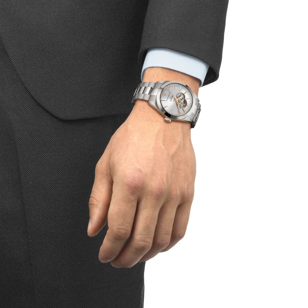 Tissot Gentlemen Powermatic 80 Open Heart Stainless Steel Watch