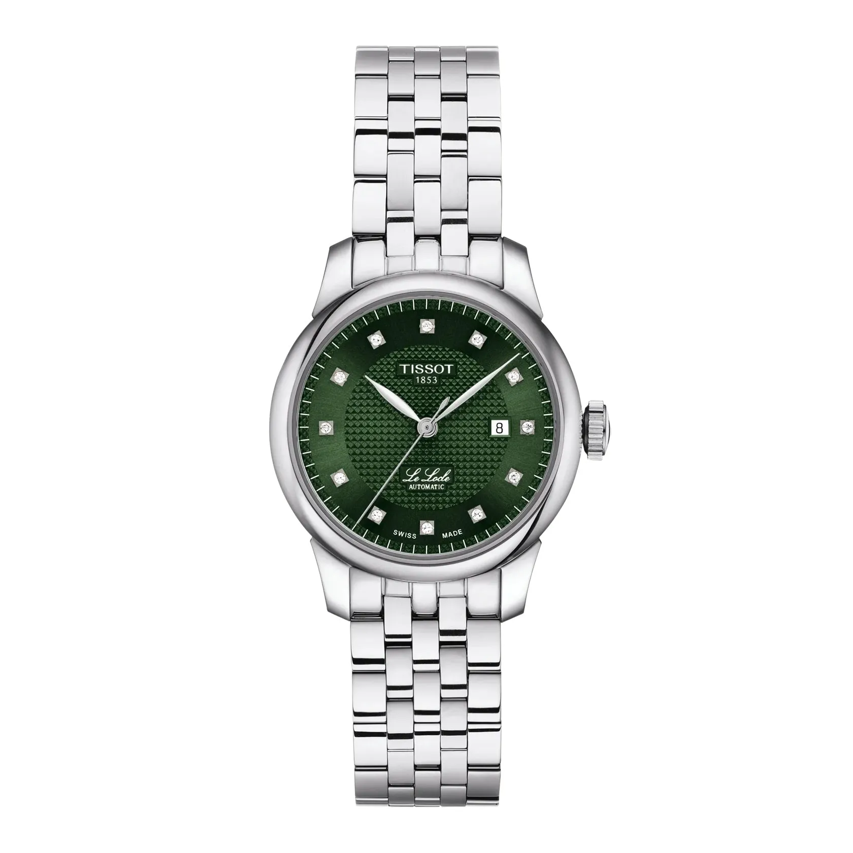 Tissot Le Locle Automatic Lady Stainless Steel Diamond and Green Dial Watch