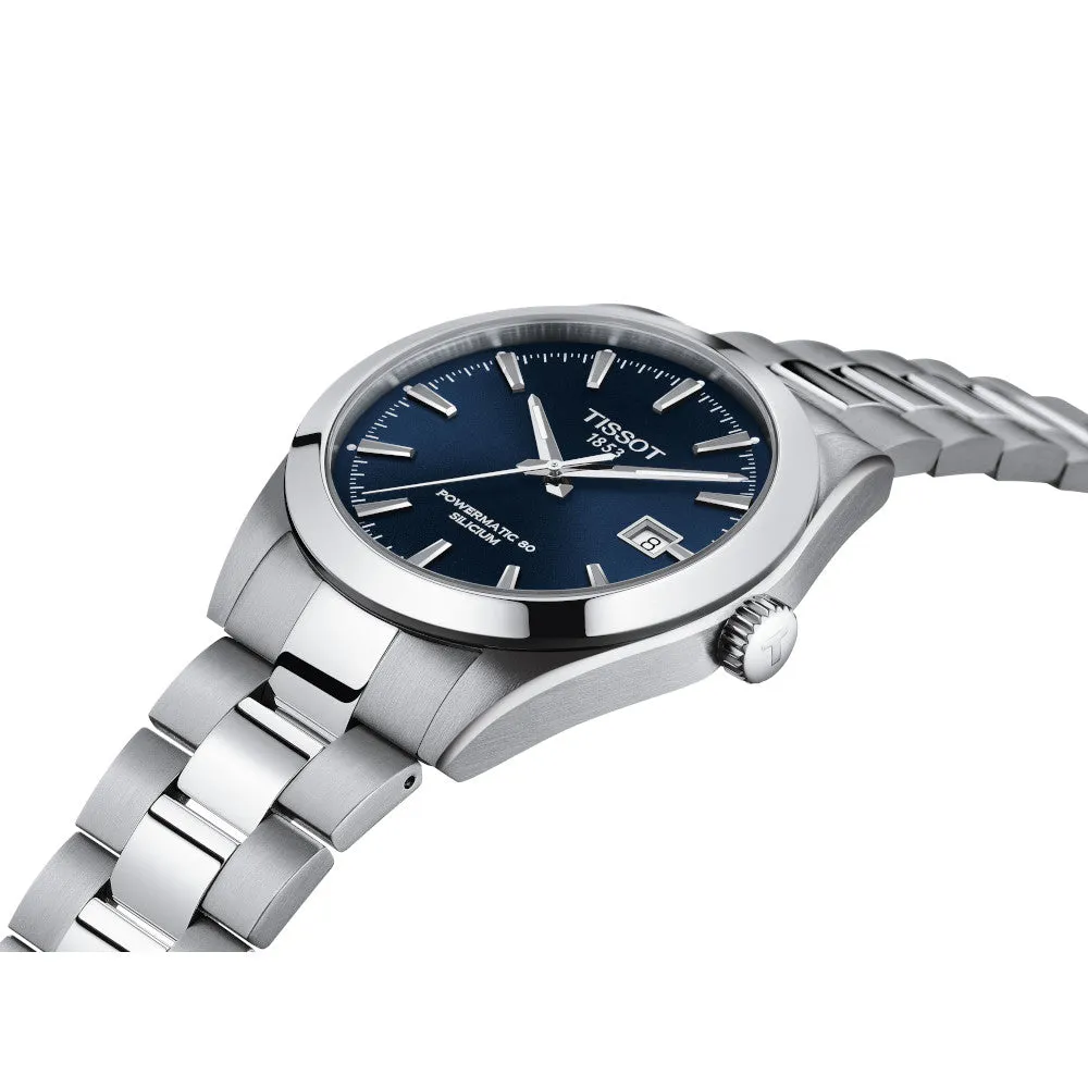 Tissot Powermatic 80 Silicium Mens Stainless Steel Blue Dial Watch