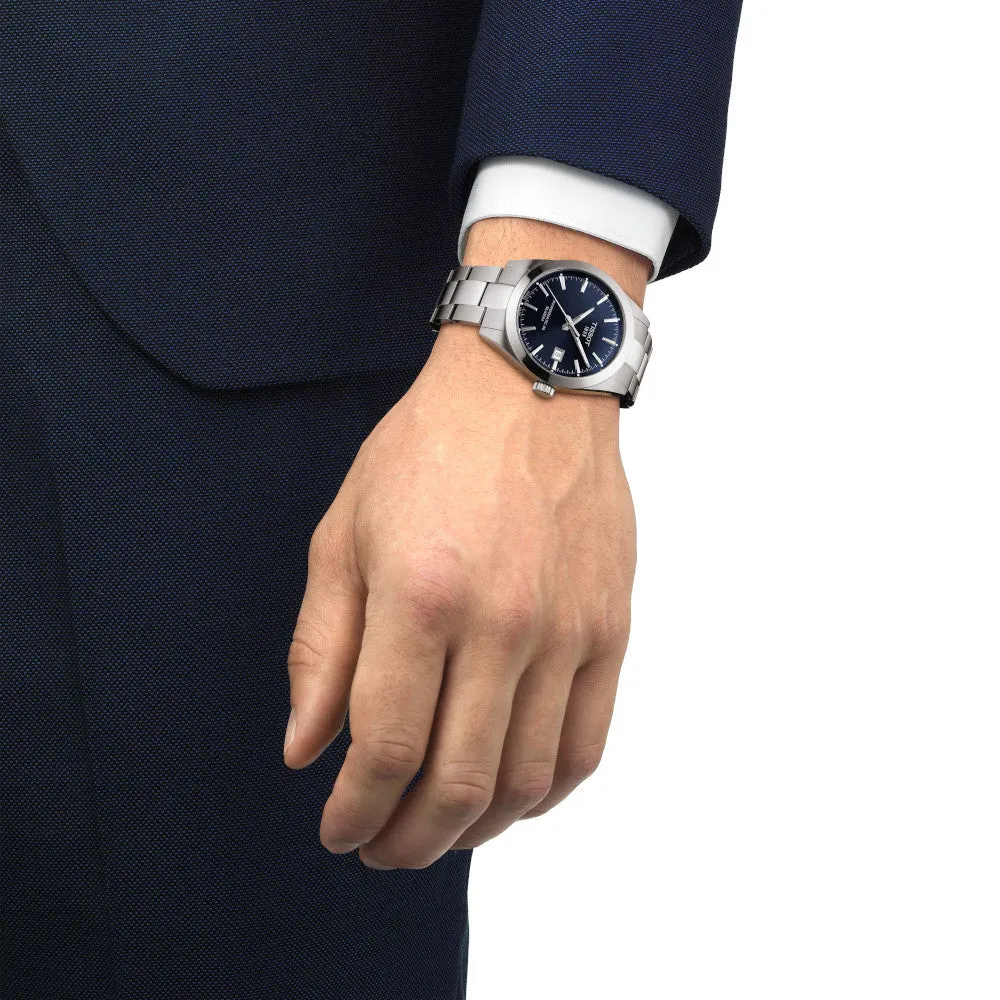 Tissot Powermatic 80 Silicium Mens Stainless Steel Blue Dial Watch