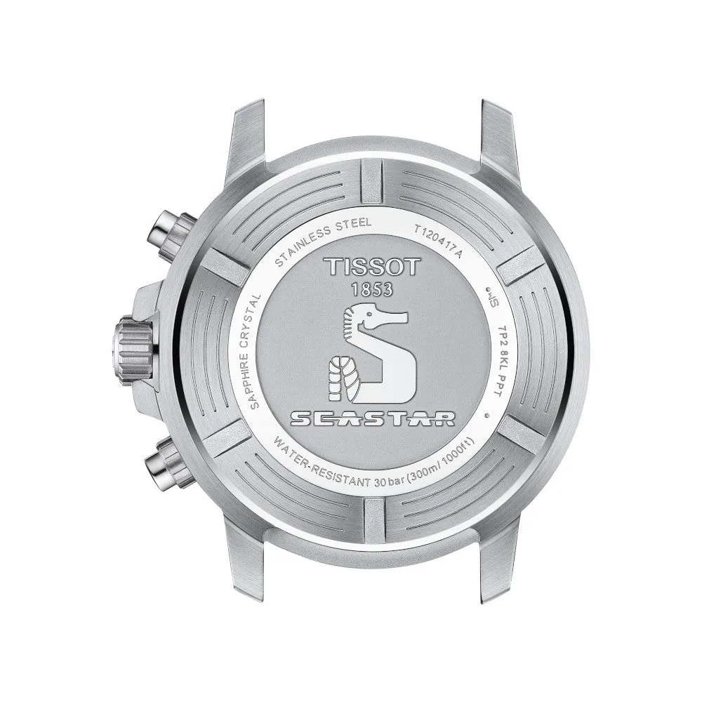 Tissot Seastar 1000 Chronograph Mens Stainless Steel Blue Dial Rubber Strap Watch