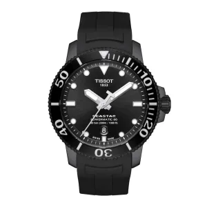 Tissot Seastar 1000 Powermatic 80 Mens Black Tone Black Rubber Strap Watch