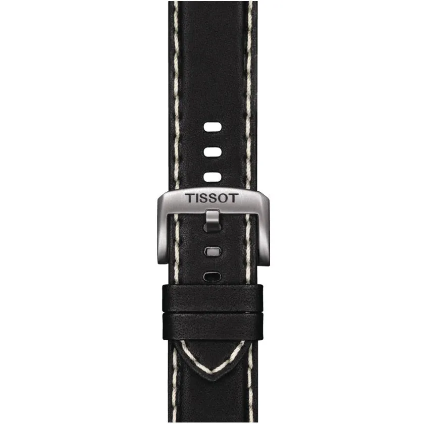Tissot Supersport Chronograph Mens Stainless Steel Black Dial Black Leather Strap Watch
