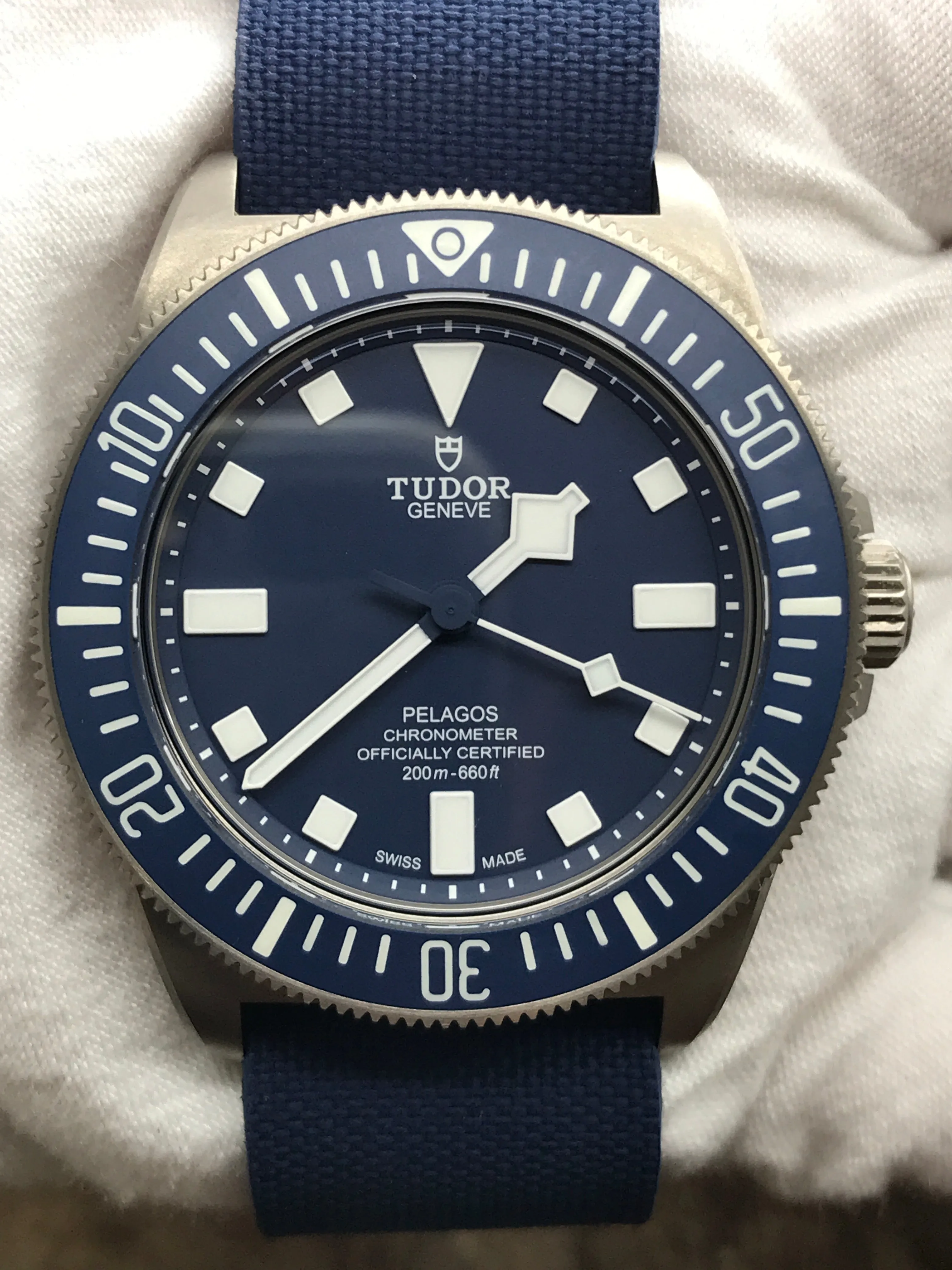 Tudor Pelagos FDX Marine National 25707 Blue Dial Automatic Men's Watch