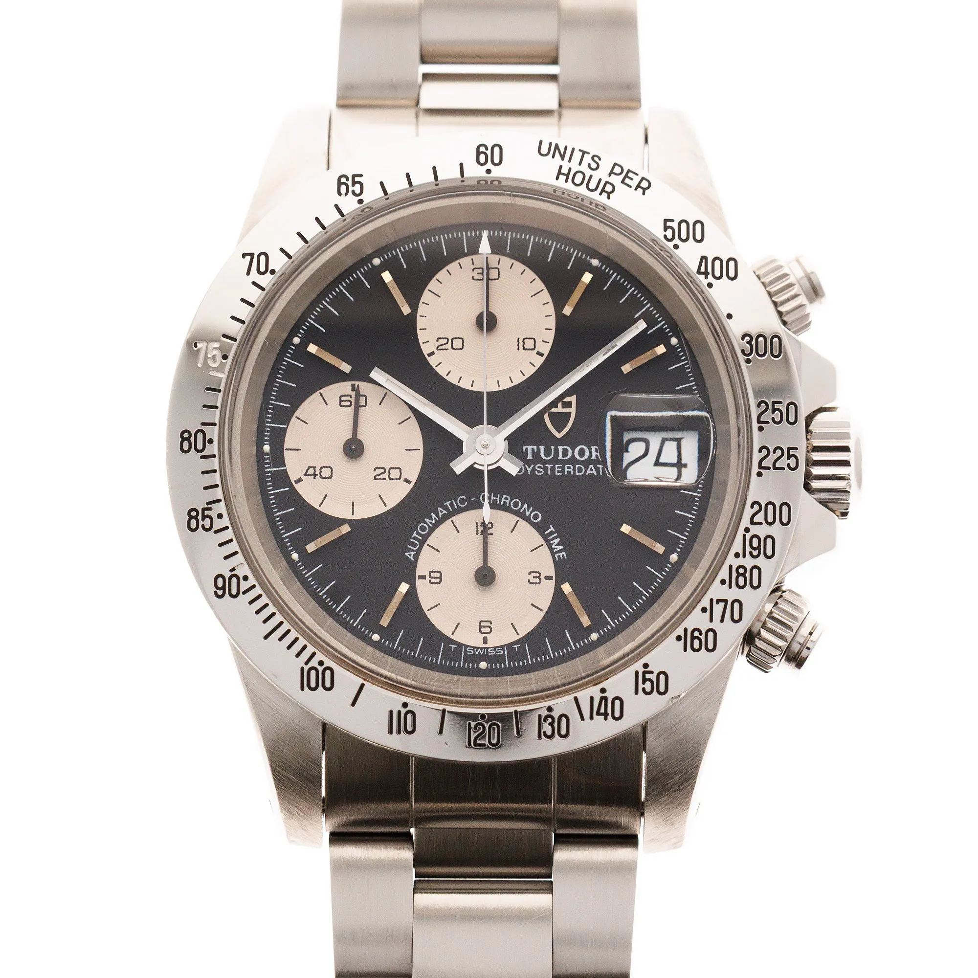 Tudor Steel Big Block Chronograph Ref. 79180 with Original Warranty (New Arrival)