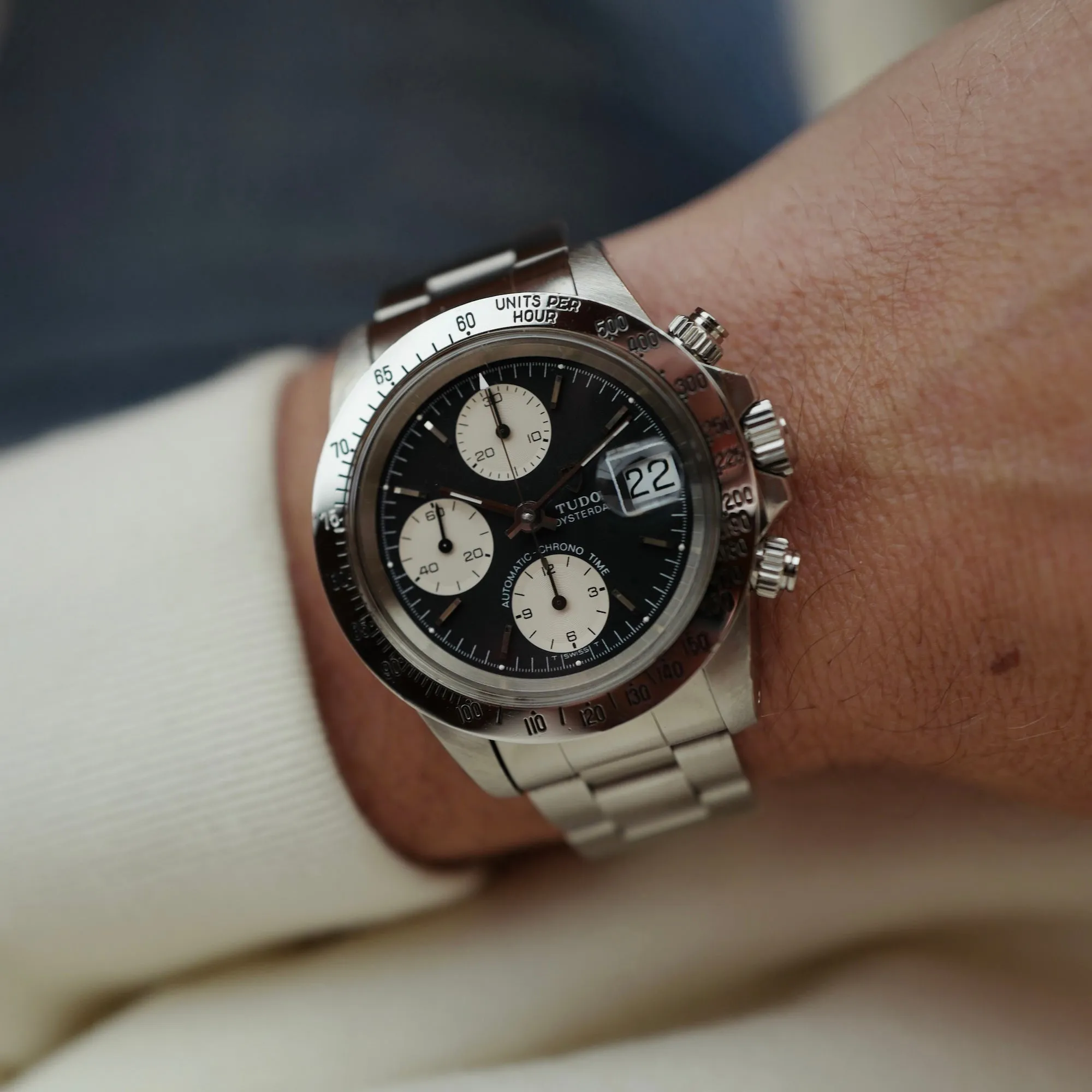 Tudor Steel Big Block Chronograph Ref. 79180 with Original Warranty (New Arrival)