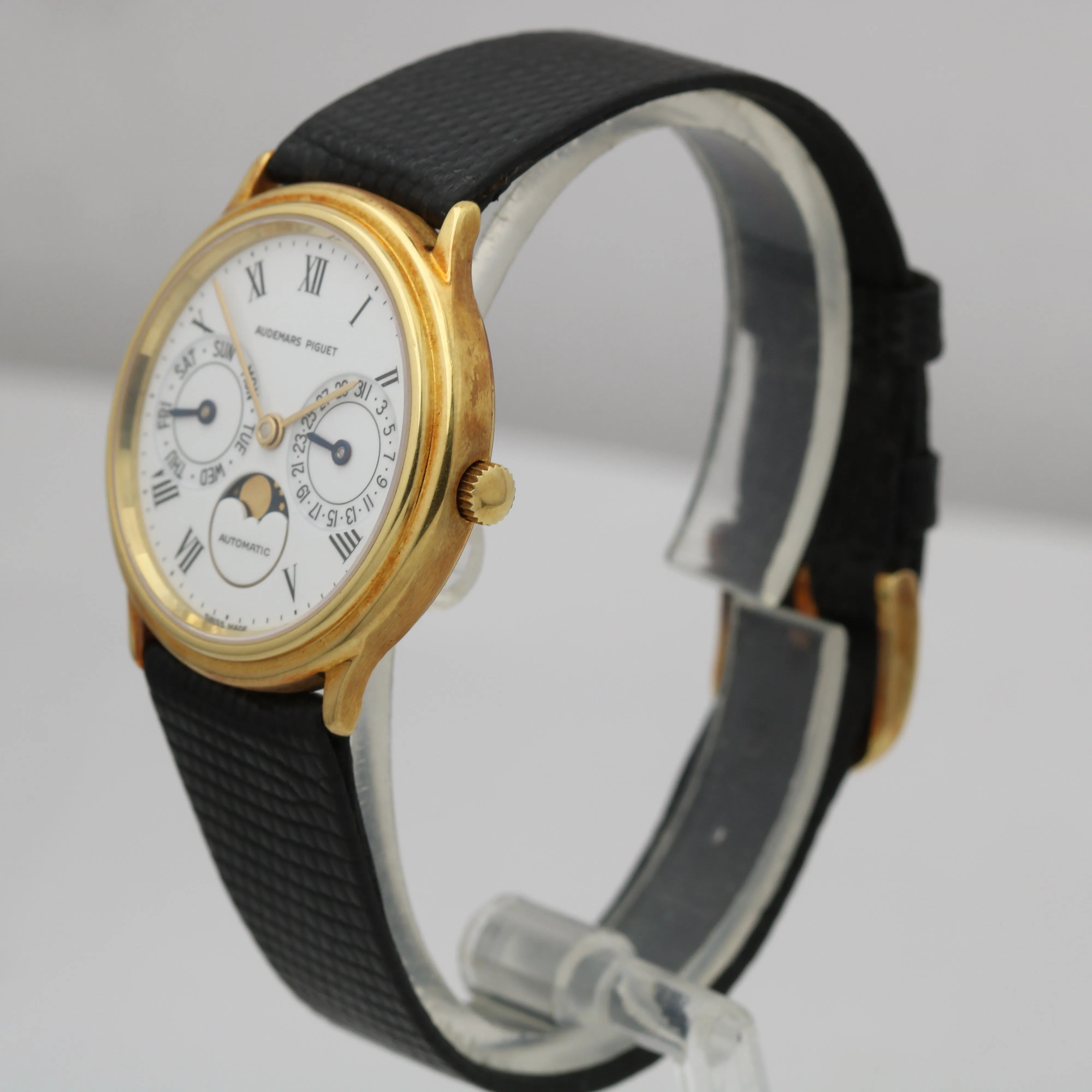 UNPOLISHED Audemars Piguet Classic DayDate Moonphase 25589BA 18k Gold 33mm Watch