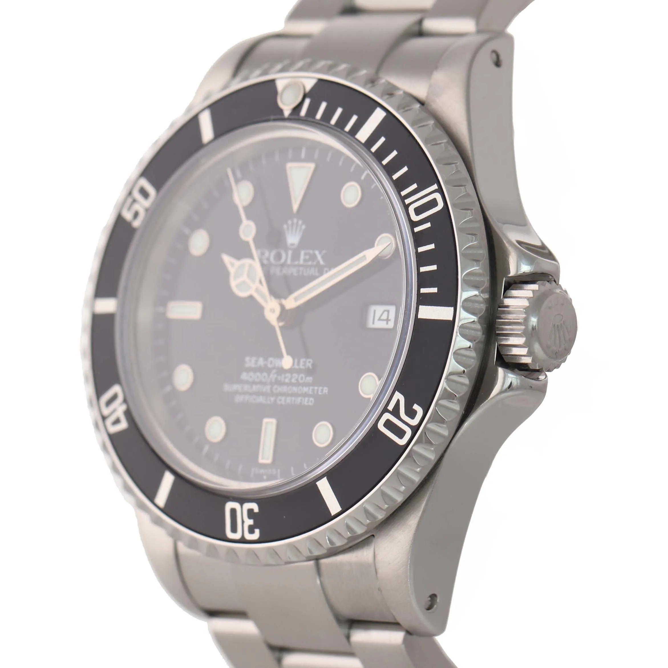 Warranty Rolex Sea-Dweller Stainless Steel 16600 40mm Date Black Dive Watch