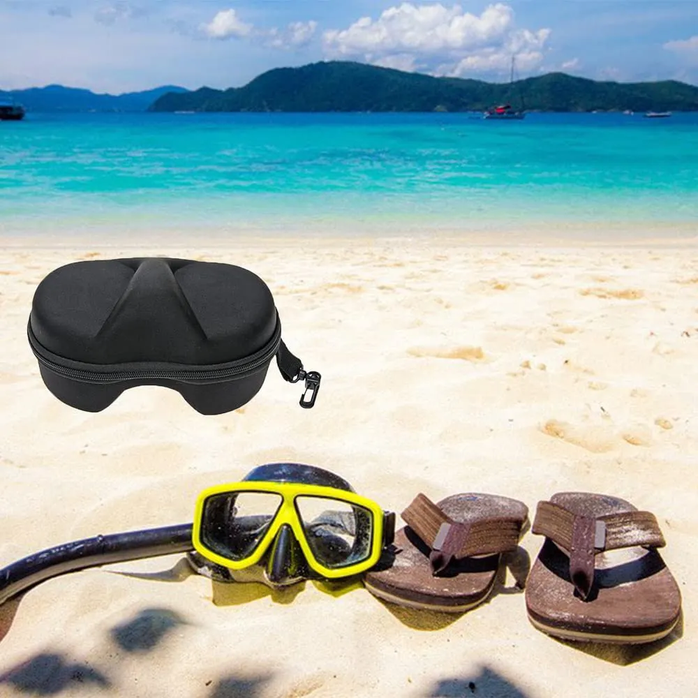 YDQUANI 4 Pcs Diving Mask Cases, EVA Portable Swim Goggles Boxes Scuba Mask Cases Protective Carrying Bags with Buckle for Sunglasses Eyeglasses