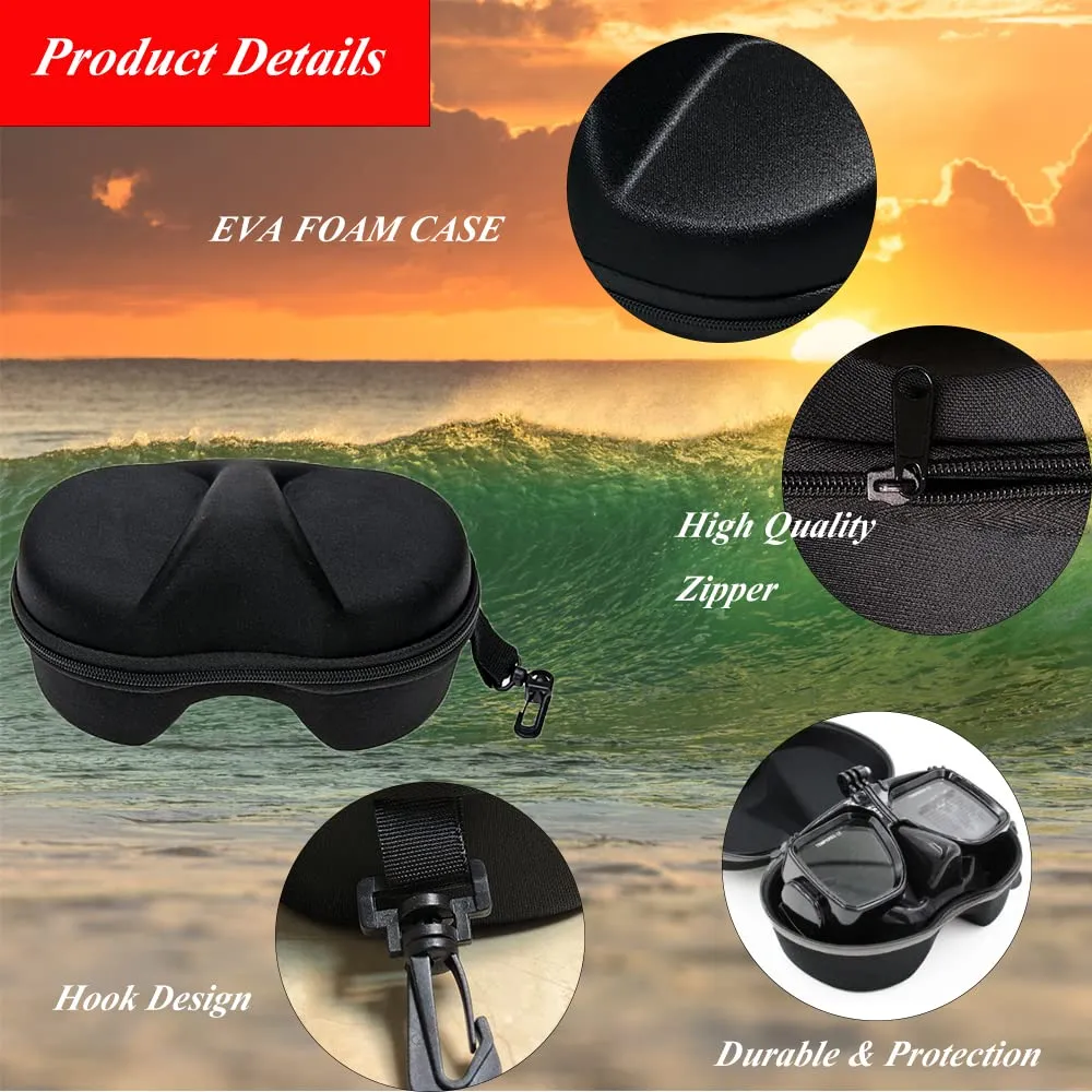 YDQUANI 4 Pcs Diving Mask Cases, EVA Portable Swim Goggles Boxes Scuba Mask Cases Protective Carrying Bags with Buckle for Sunglasses Eyeglasses