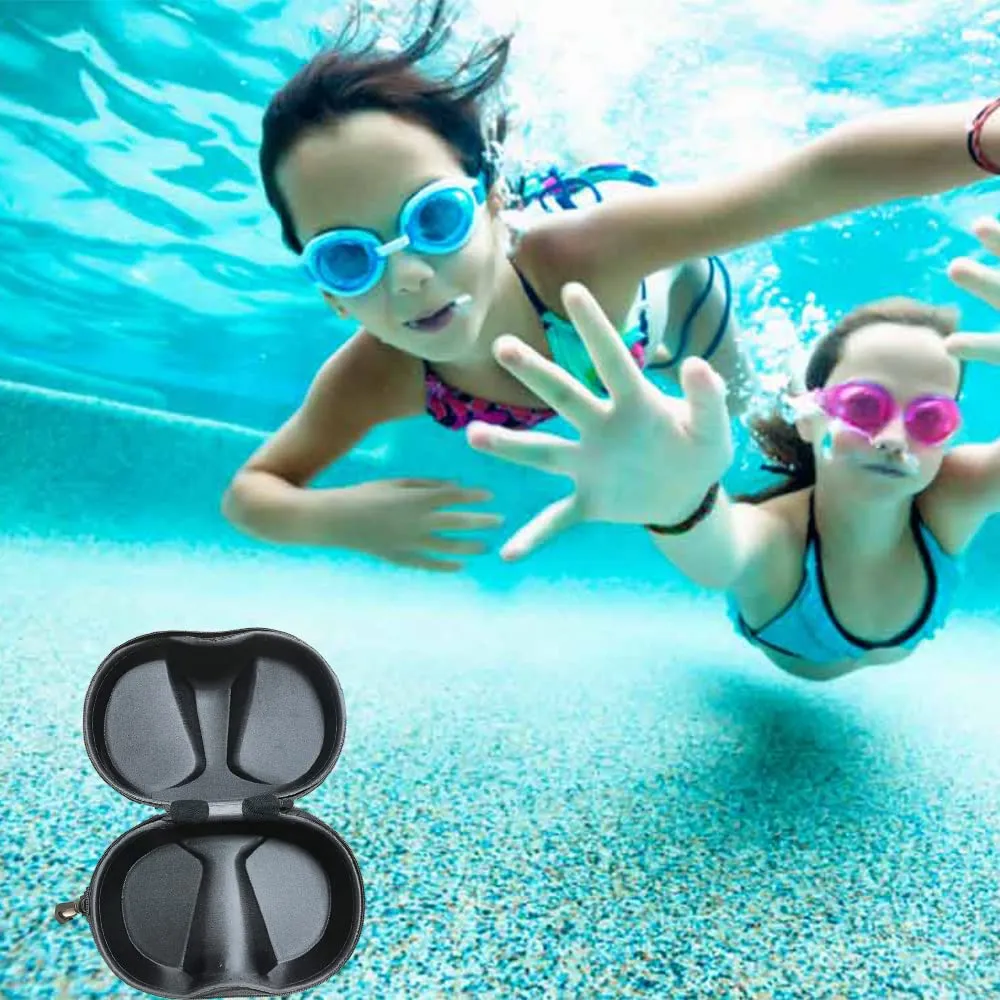 YDQUANI 4 Pcs Diving Mask Cases, EVA Portable Swim Goggles Boxes Scuba Mask Cases Protective Carrying Bags with Buckle for Sunglasses Eyeglasses