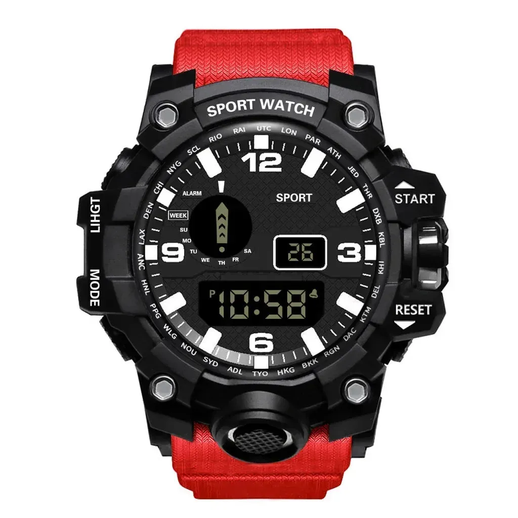 YIKAZE Men's LED Digital Watch Men Sport Watches Fitness Electronic Watch Multifunction Military Sports Watches Clock Kids Gifts