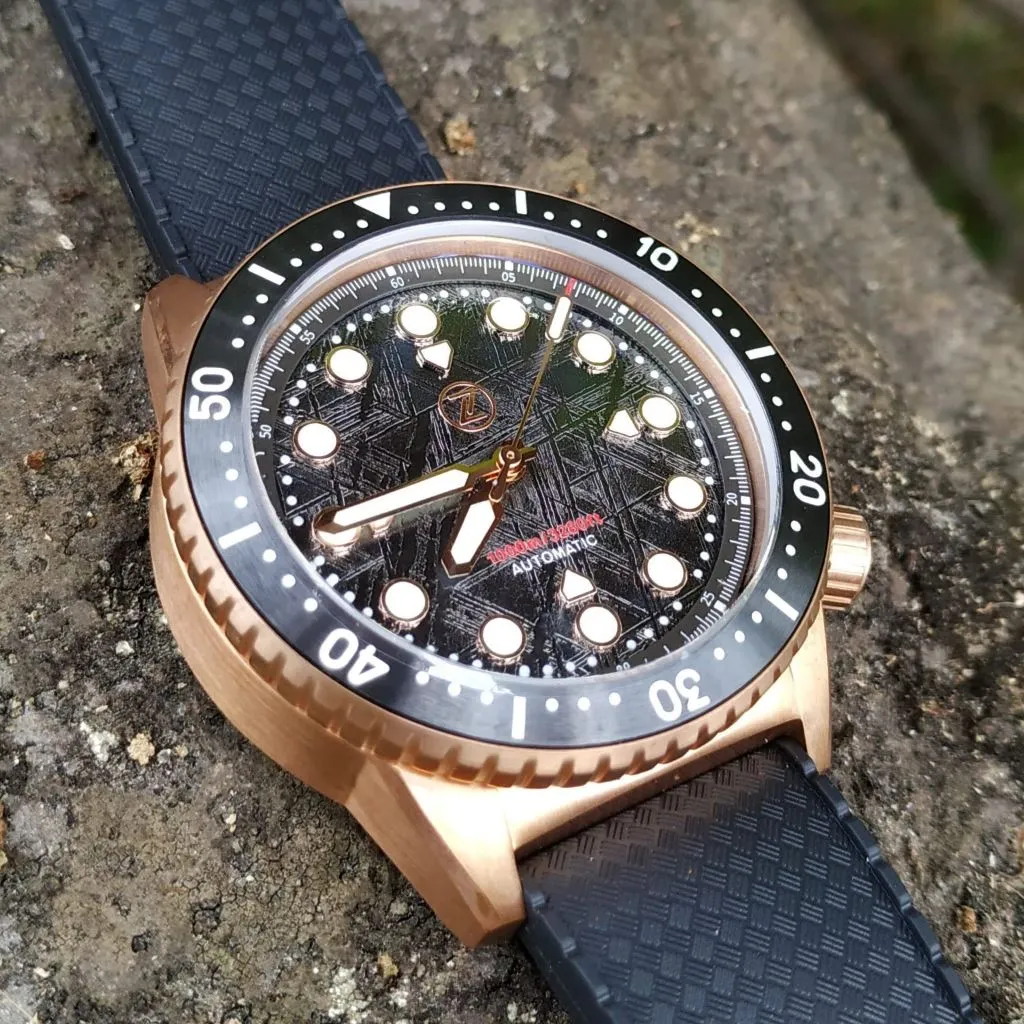 Zelos Great White 1000M Bronze Meteorite (1km,&nbsp;Swiss&nbsp;Mvmt)