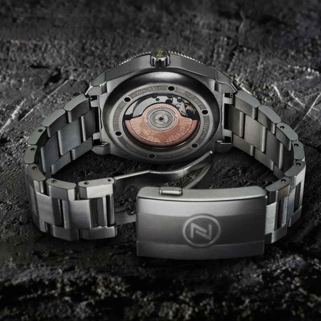 Zelos Thresher 500m GMT - Grey&nbsp;Meteorite (Swiss&nbsp;ETA&nbsp;2893)