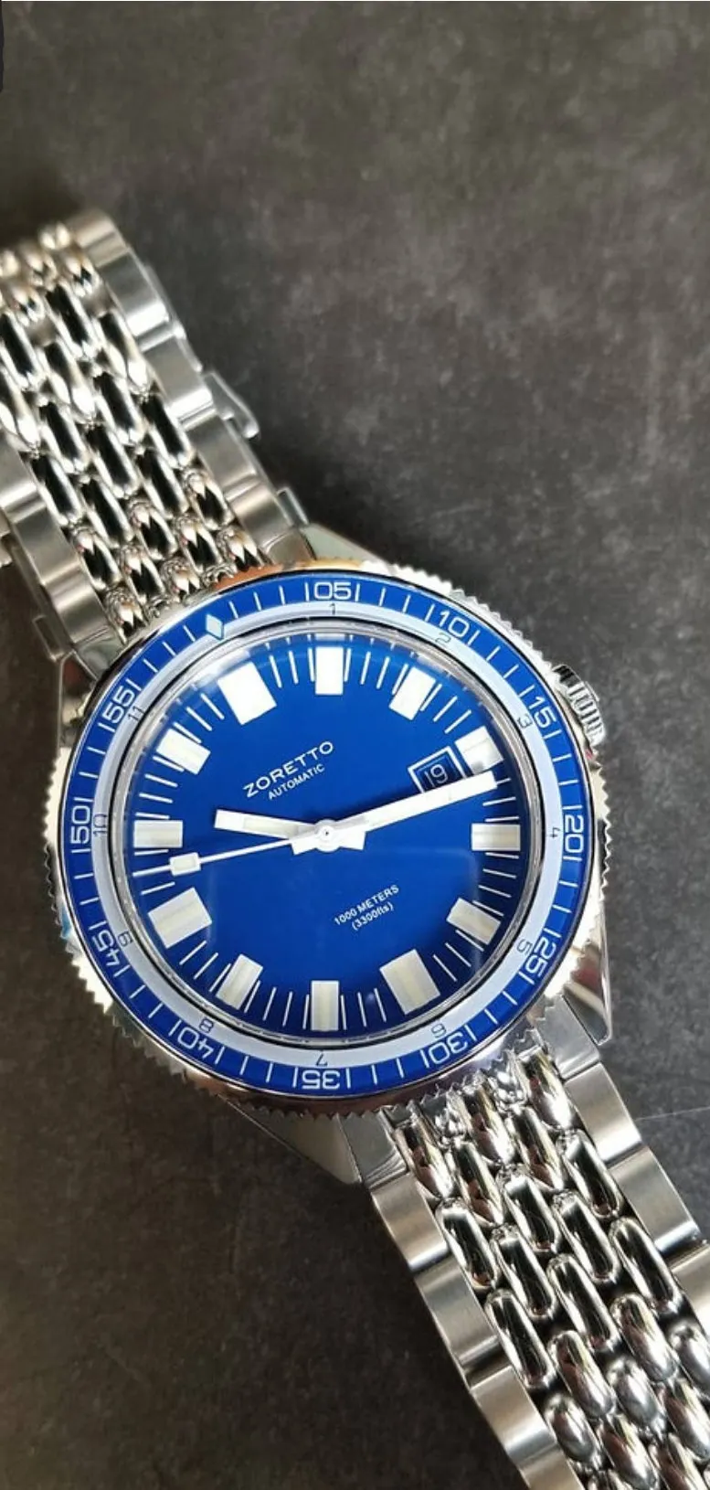 Zoretto Jota 1000m diver Blue watch